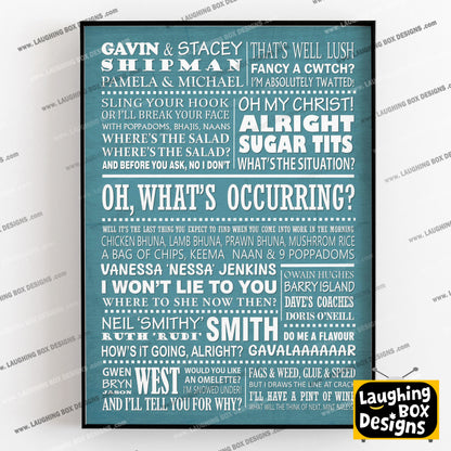 GAVIN AND STACEY Typography Print (available in 8 colours)