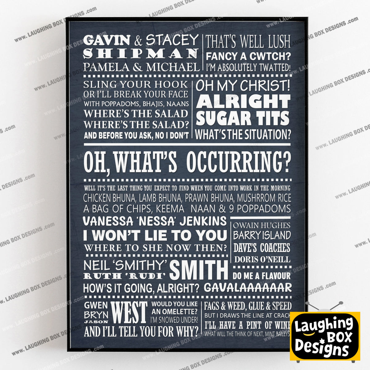 GAVIN AND STACEY Typography Print (available in 8 colours)