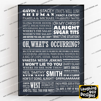 GAVIN AND STACEY Typography Print (available in 8 colours)