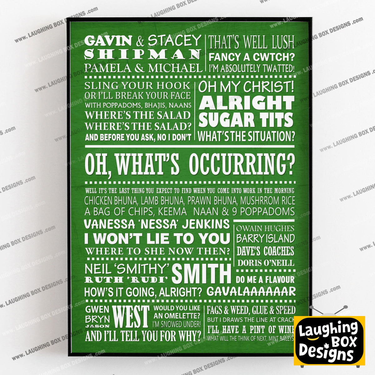 GAVIN AND STACEY Typography Print (available in 8 colours)