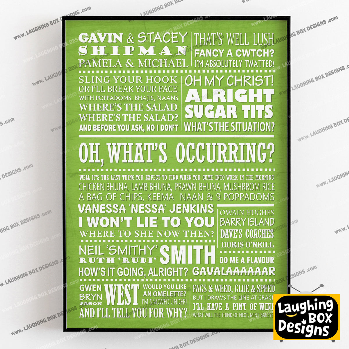 GAVIN AND STACEY Typography Print (available in 8 colours)