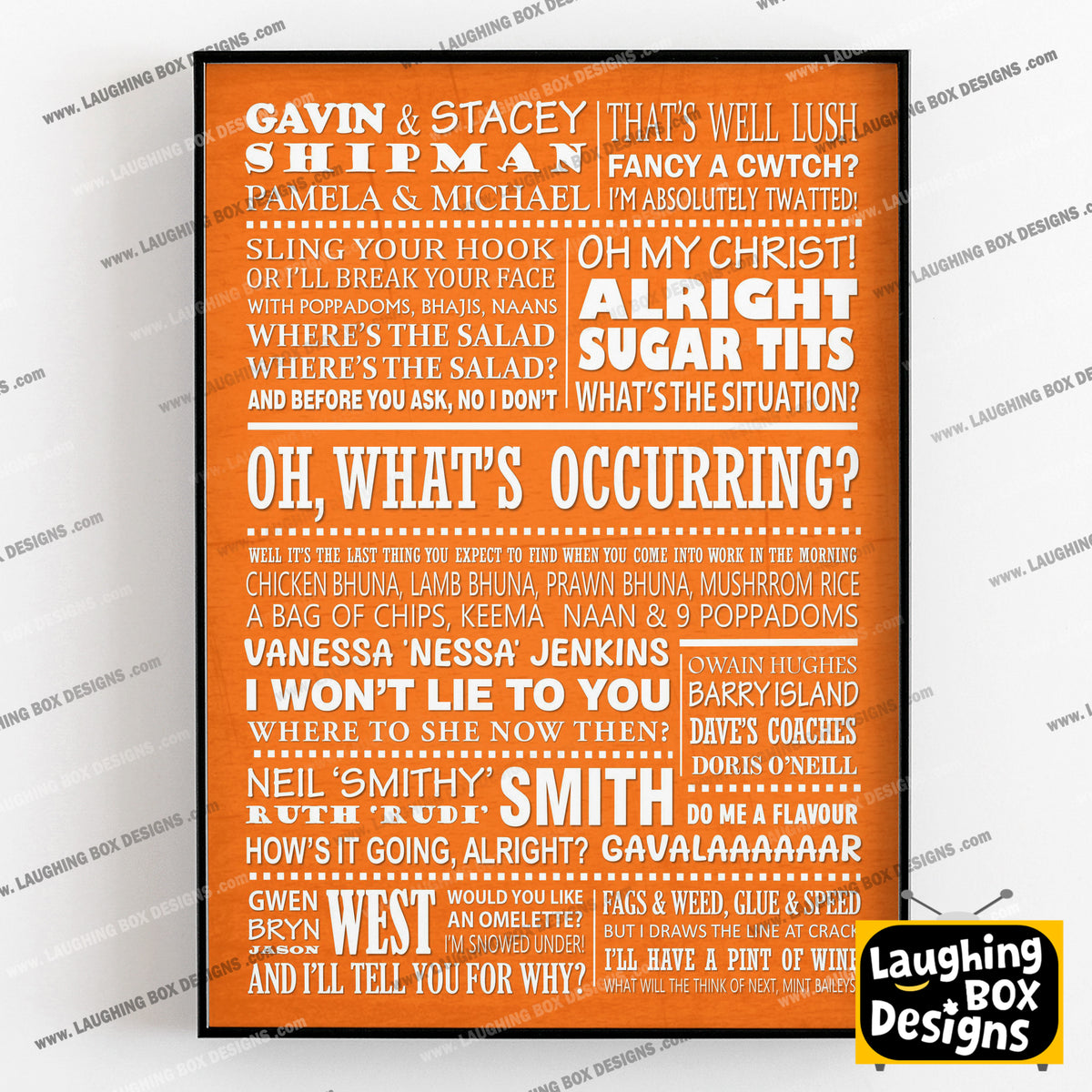 GAVIN AND STACEY Typography Print (available in 8 colours)