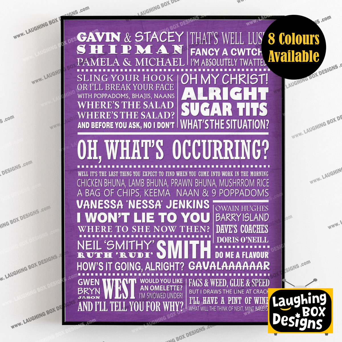 GAVIN AND STACEY Typography Print (available in 8 colours)