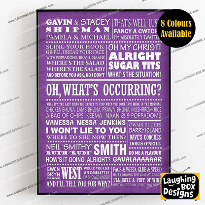 GAVIN AND STACEY Typography Print (available in 8 colours)