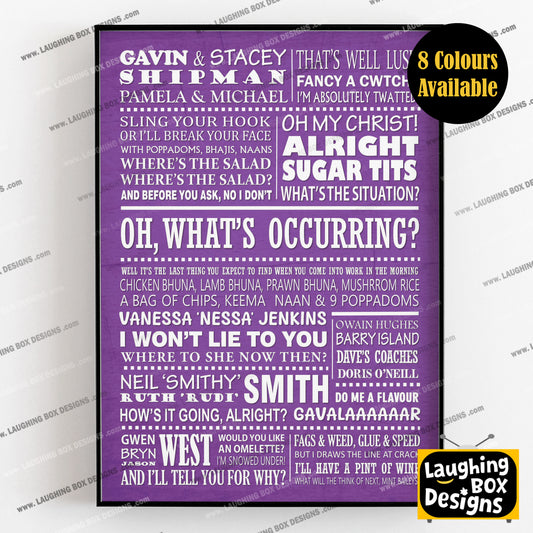 GAVIN AND STACEY Typography Print (available in 8 colours)
