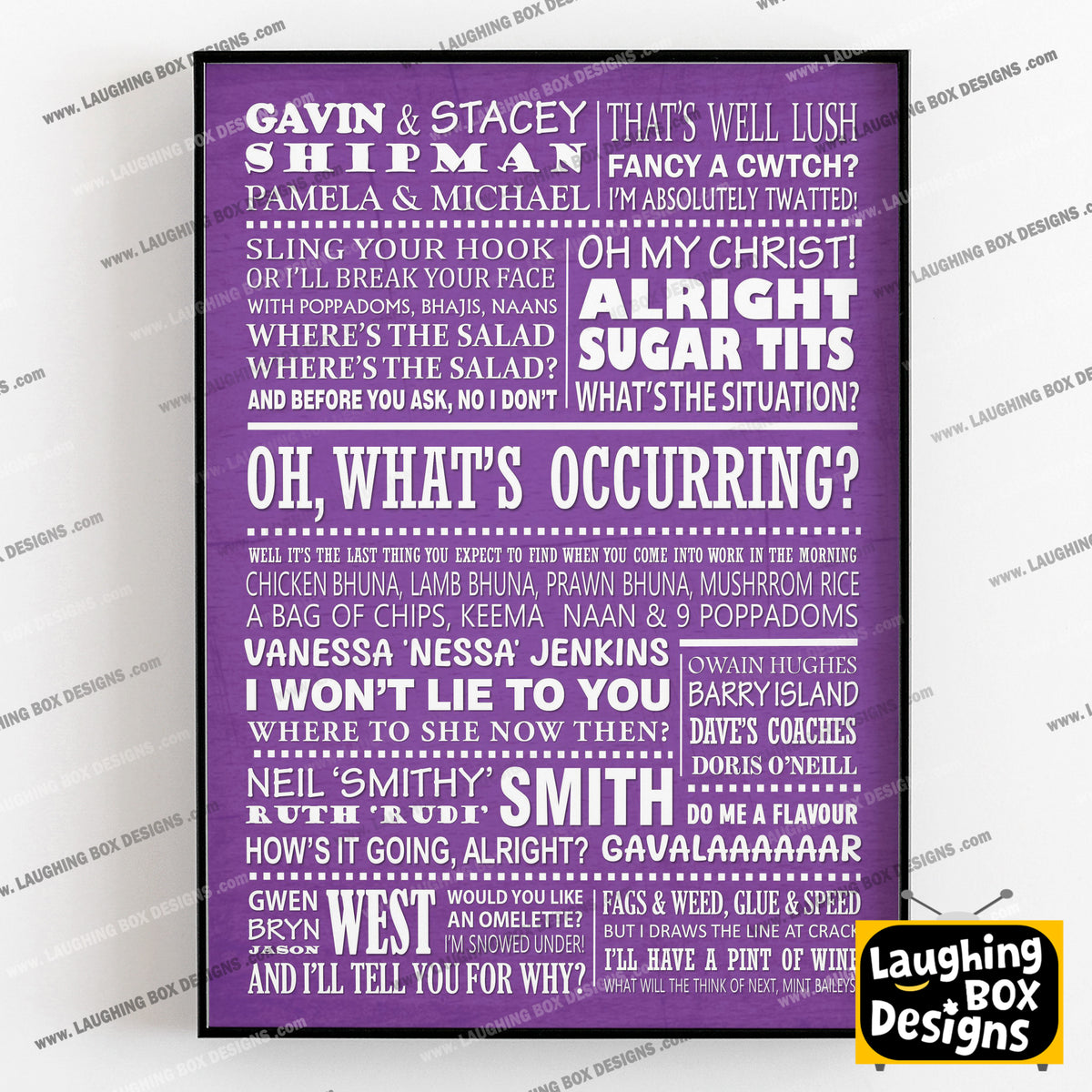 GAVIN AND STACEY Typography Print (available in 8 colours)