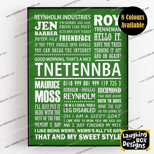 THE IT CROWD Typography Print (8 colours available)