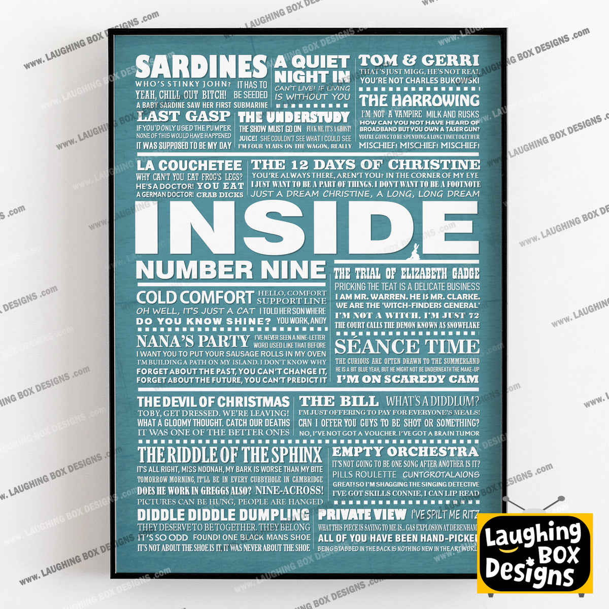 INSIDE NUMBER NINE (Series 1-3) Typography Print (available in 8 colours)