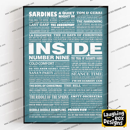 INSIDE NUMBER NINE (Series 1-3) Typography Print (available in 8 colours)
