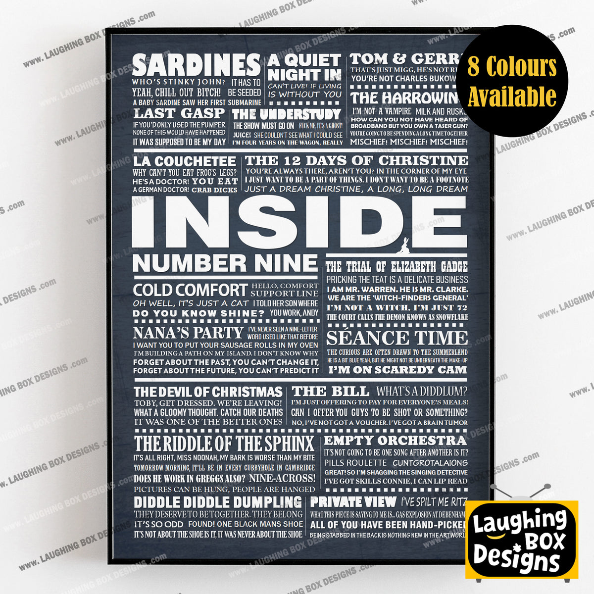 INSIDE NUMBER NINE (Series 1-3) Typography Print (available in 8 colours)