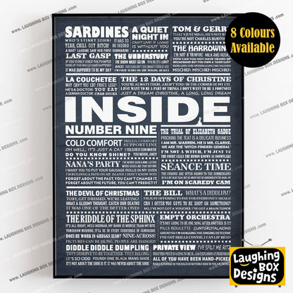 INSIDE NUMBER NINE (Series 1-3) Typography Print (available in 8 colours)