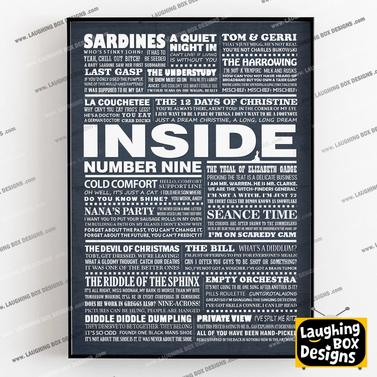 INSIDE NUMBER NINE (Series 1-3) Typography Print (available in 8 colours)