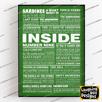 INSIDE NUMBER NINE (Series 1-3) Typography Print (available in 8 colours)