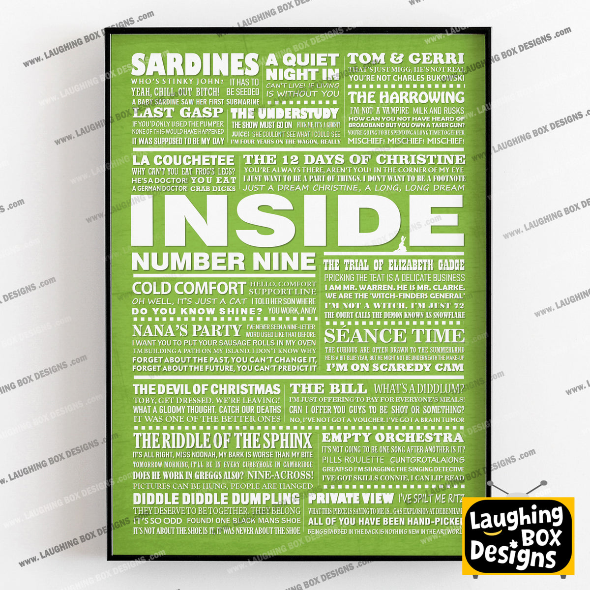 INSIDE NUMBER NINE (Series 1-3) Typography Print (available in 8 colours)