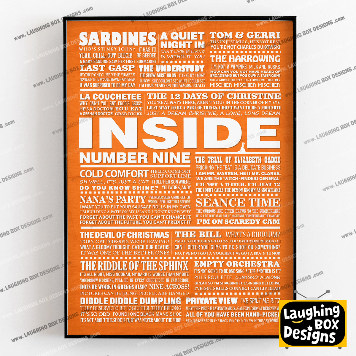 INSIDE NUMBER NINE (Series 1-3) Typography Print (available in 8 colours)