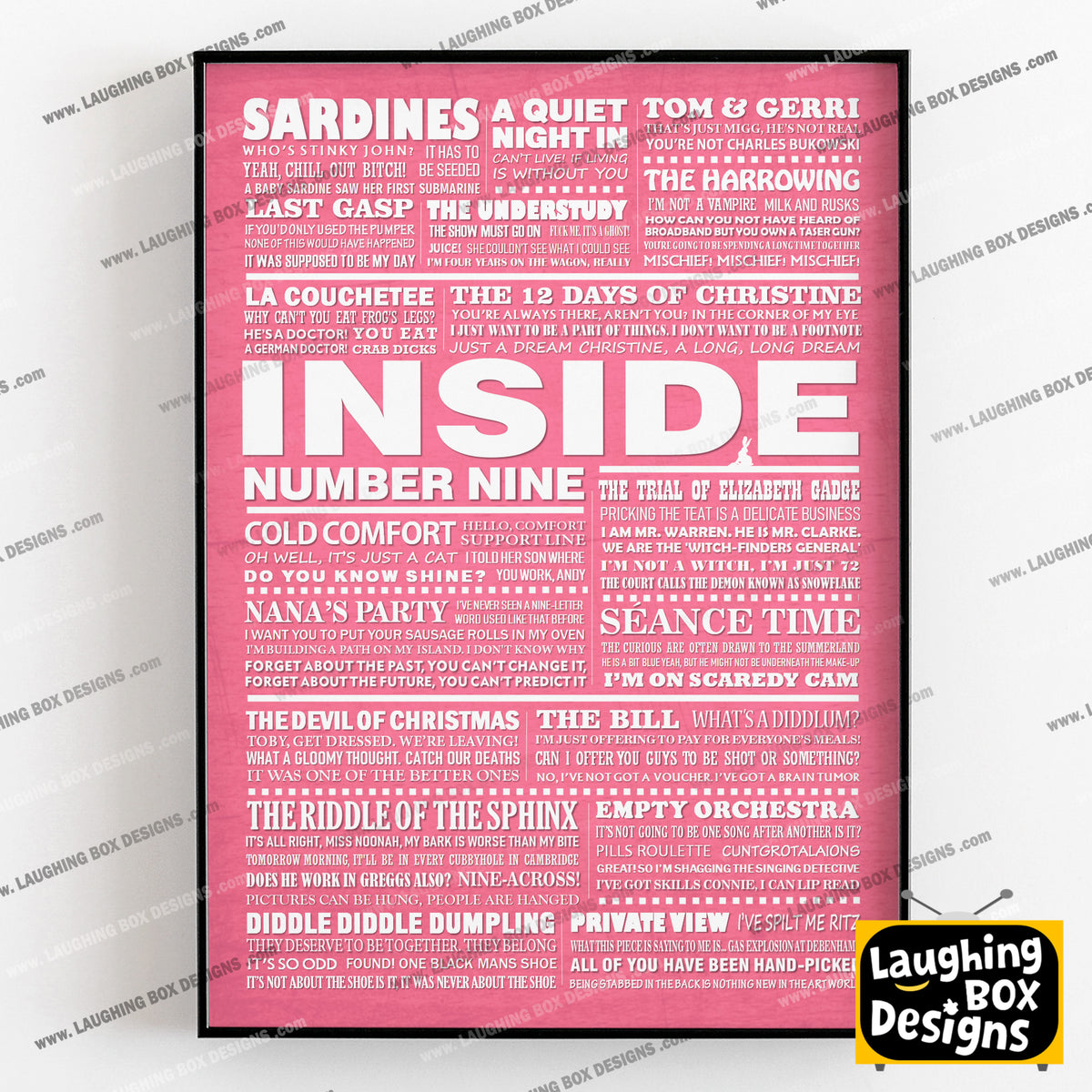 INSIDE NUMBER NINE (Series 1-3) Typography Print (available in 8 colours)