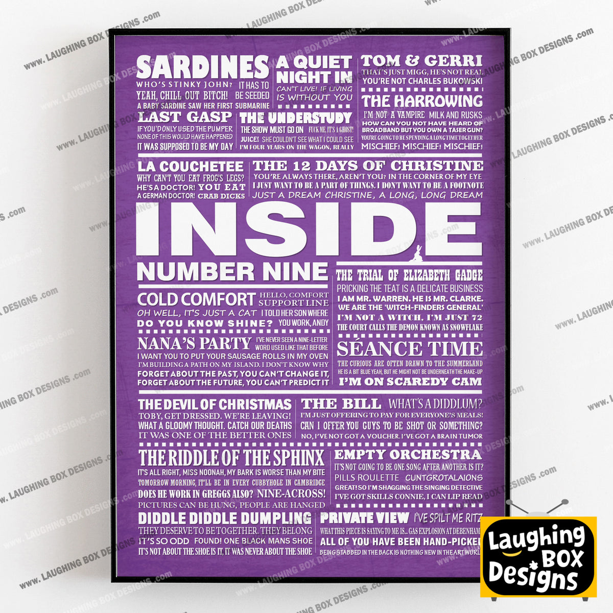 INSIDE NUMBER NINE (Series 1-3) Typography Print (available in 8 colours)
