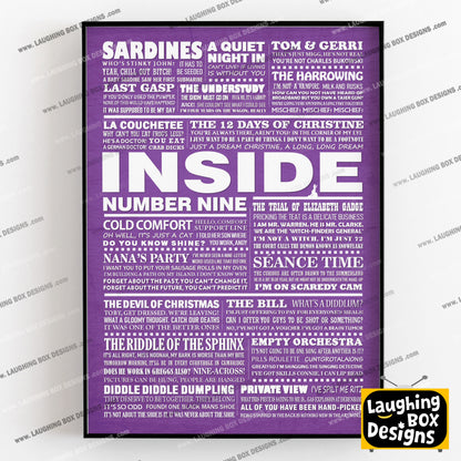 INSIDE NUMBER NINE (Series 1-3) Typography Print (available in 8 colours)