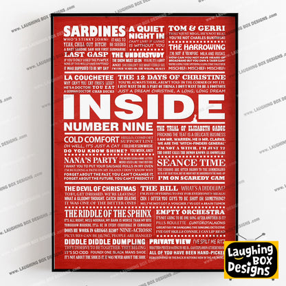 INSIDE NUMBER NINE (Series 1-3) Typography Print (available in 8 colours)