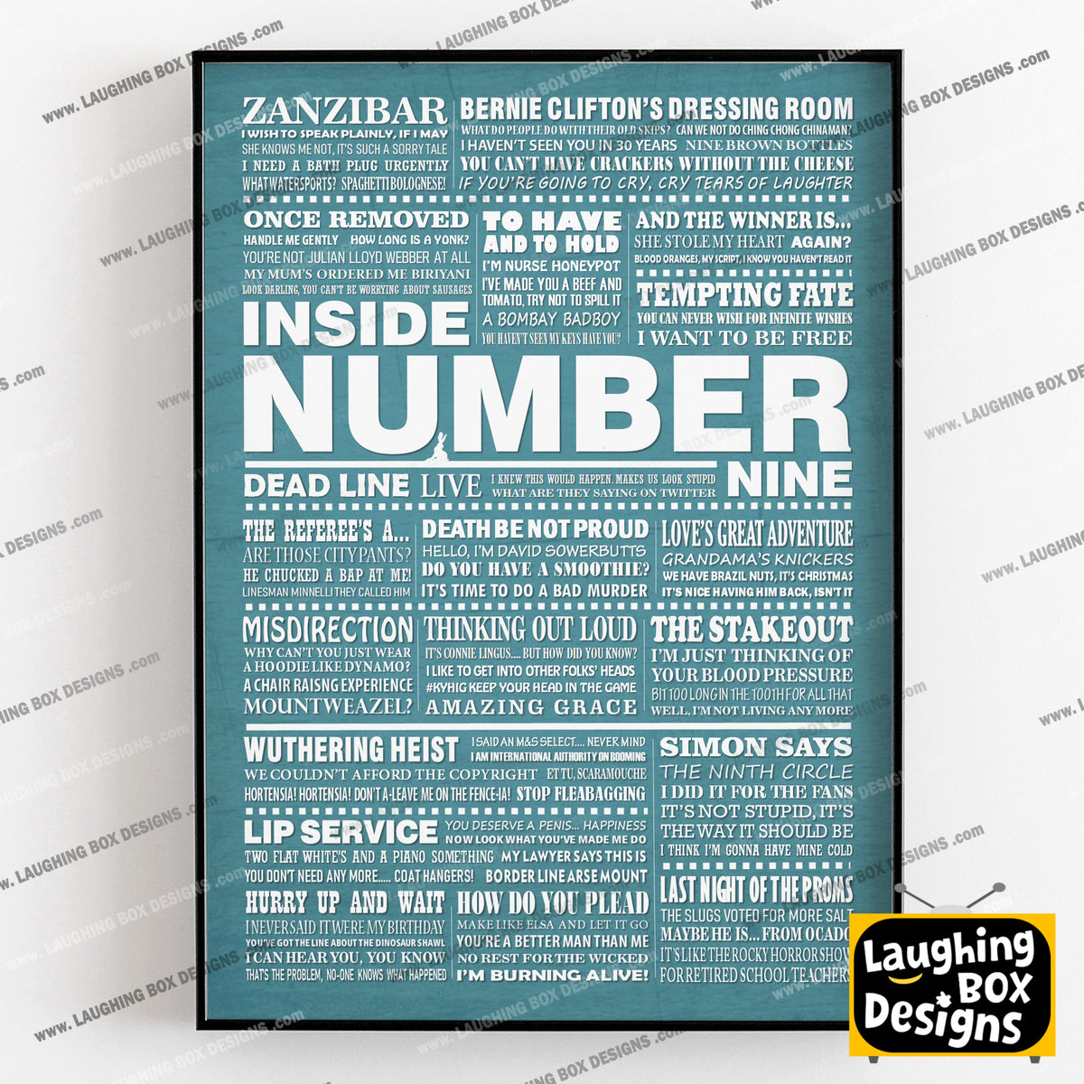 INSIDE NUMBER NINE (Series 4-6) Typography Print (available in 8 colours)