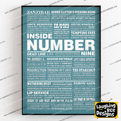 INSIDE NUMBER NINE (Series 4-6) Typography Print (available in 8 colours)