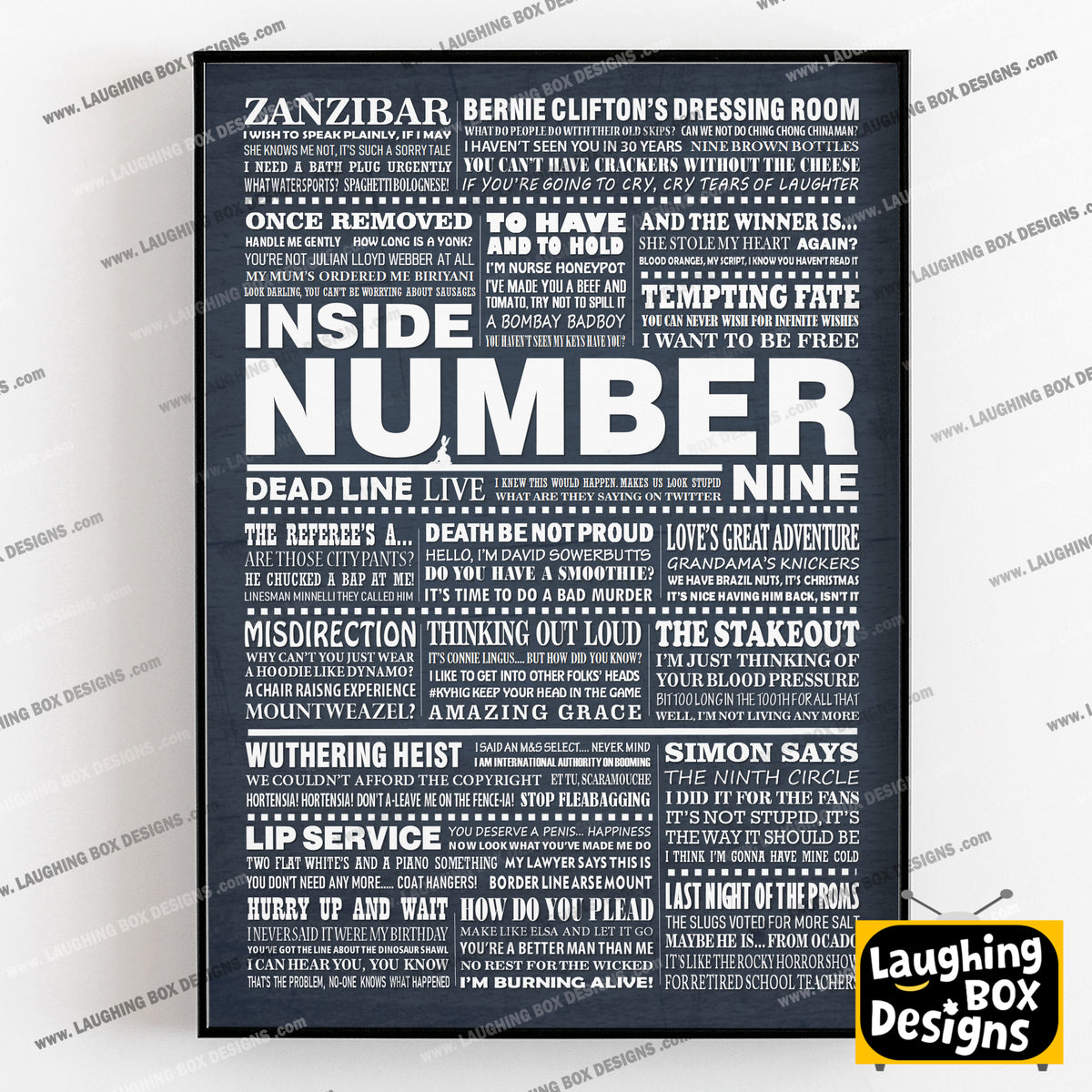 INSIDE NUMBER NINE (Series 4-6) Typography Print (available in 8 colours)