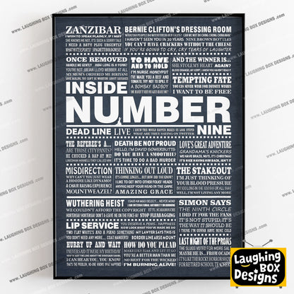 INSIDE NUMBER NINE (Series 4-6) Typography Print (available in 8 colours)