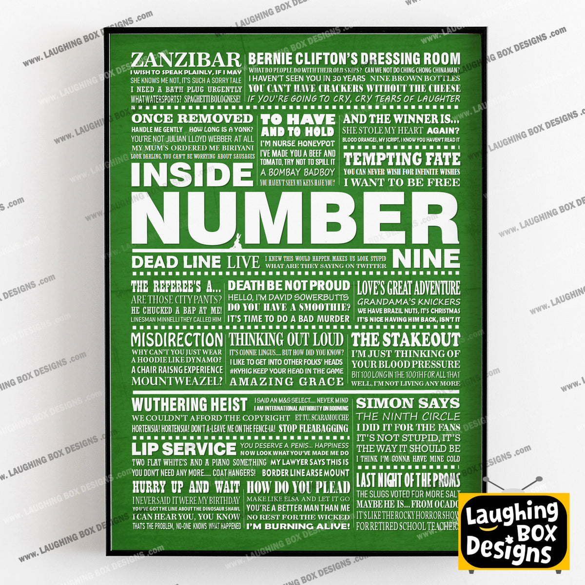 INSIDE NUMBER NINE (Series 4-6) Typography Print (available in 8 colours)