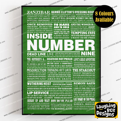 INSIDE NUMBER NINE (Series 4-6) Typography Print (available in 8 colours)