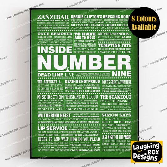 INSIDE NUMBER NINE (Series 4-6) Typography Print (available in 8 colours)