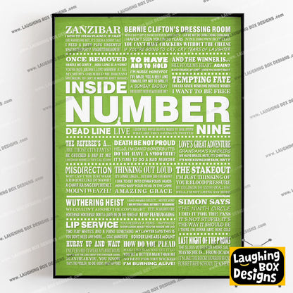 INSIDE NUMBER NINE (Series 4-6) Typography Print (available in 8 colours)