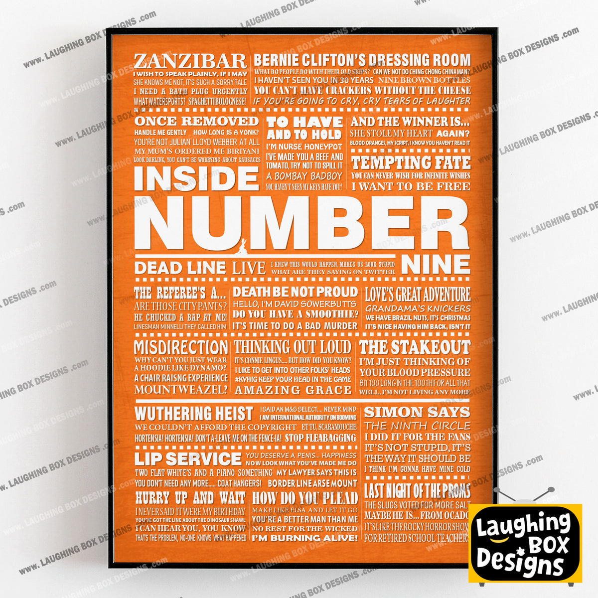 INSIDE NUMBER NINE (Series 4-6) Typography Print (available in 8 colours)