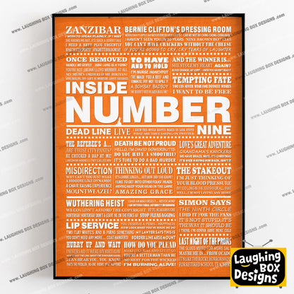 INSIDE NUMBER NINE (Series 4-6) Typography Print (available in 8 colours)