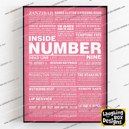 INSIDE NUMBER NINE (Series 4-6) Typography Print (available in 8 colours)