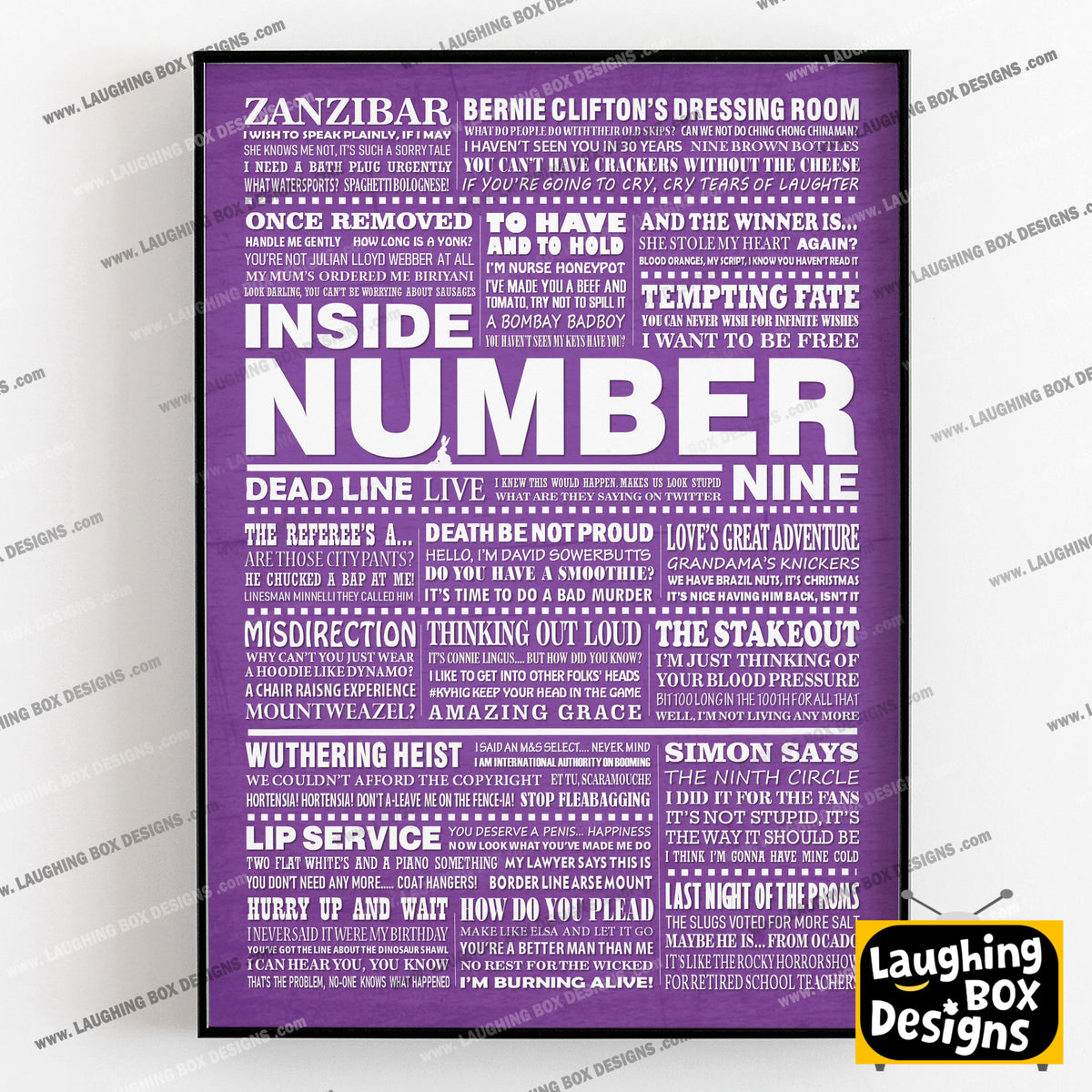 INSIDE NUMBER NINE (Series 4-6) Typography Print (available in 8 colours)