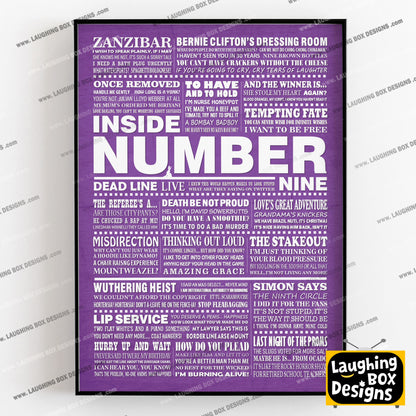 INSIDE NUMBER NINE (Series 4-6) Typography Print (available in 8 colours)