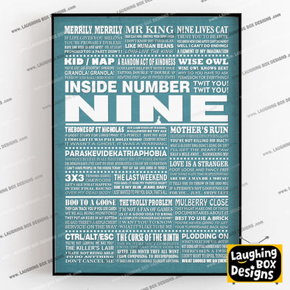 INSIDE NUMBER NINE (Series 7-9) Typography Print (available in 8 colours)