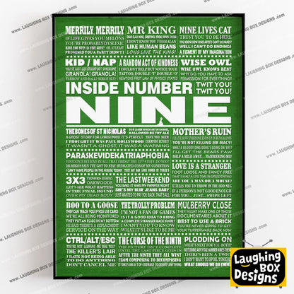 INSIDE NUMBER NINE (Series 7-9) Typography Print (available in 8 colours)