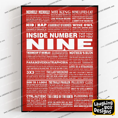 INSIDE NUMBER NINE (Series 7-9) Typography Print (available in 8 colours)