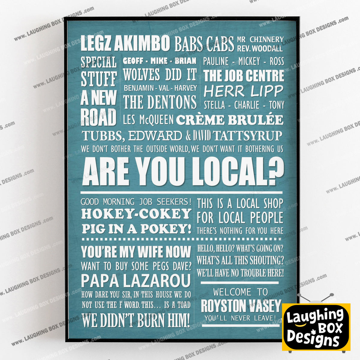 THE LEAGUE OF GENTLEMEN Typography Print (available in 8 colours)