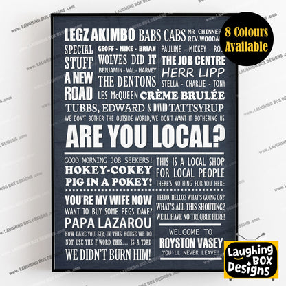 THE LEAGUE OF GENTLEMEN Typography Print (available in 8 colours)