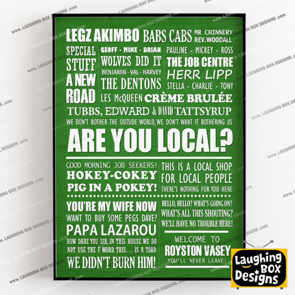 THE LEAGUE OF GENTLEMEN Typography Print (available in 8 colours)