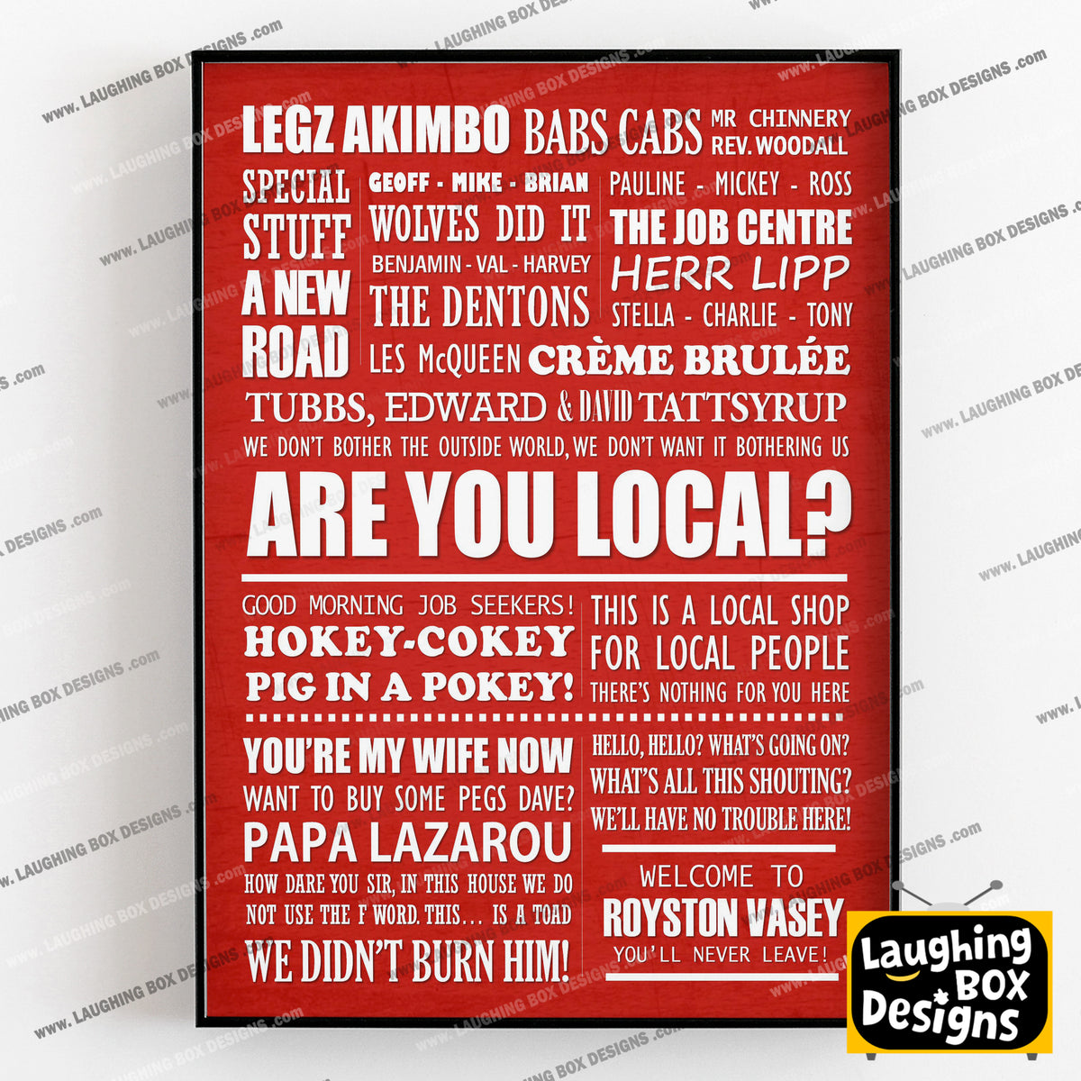 THE LEAGUE OF GENTLEMEN Typography Print (available in 8 colours)