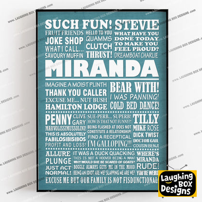 MIRANDA Typography Print (available in 8 colours)