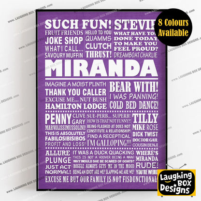 MIRANDA Typography Print (available in 8 colours)