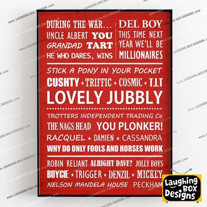 ONLY FOOLS AND HORSES Typography Print (available in 8 colours)