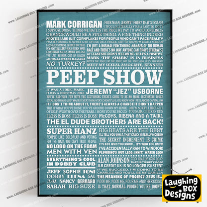 PEEP SHOW Typography Print (available in 8 colours)