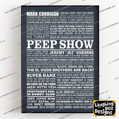 PEEP SHOW Typography Print (available in 8 colours)