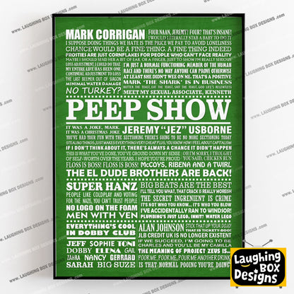 PEEP SHOW Typography Print (available in 8 colours)