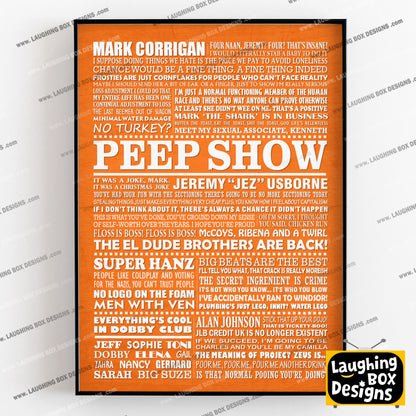 PEEP SHOW Typography Print (available in 8 colours)